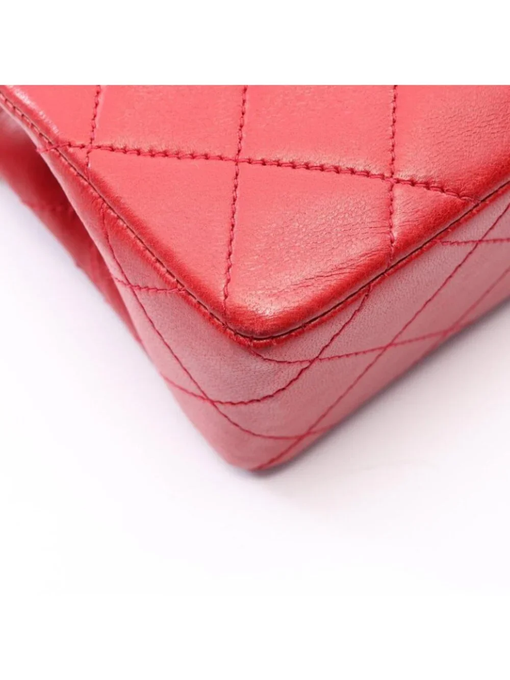 Chanel Shoulder Bag Mini Quilted Red Lambskin Chain